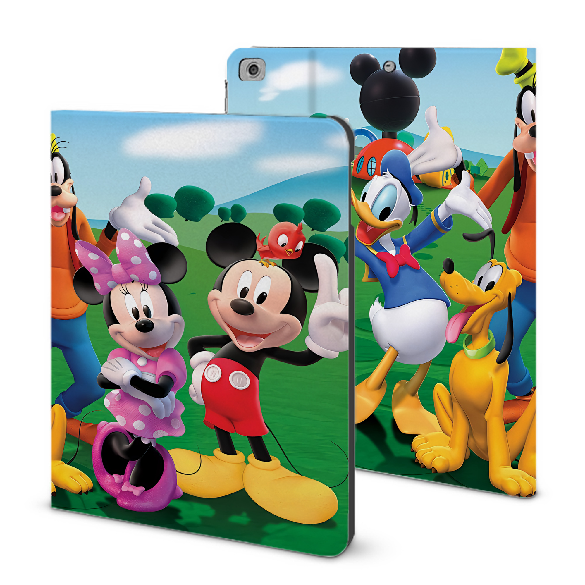 （画像用） ミッキーマウス Mickey Mouse IPad ケース ブック型 PUレザー TPU 耐衝撃 軽量 薄型 ペン収納なし 全面保護 IPad 各モデル対応